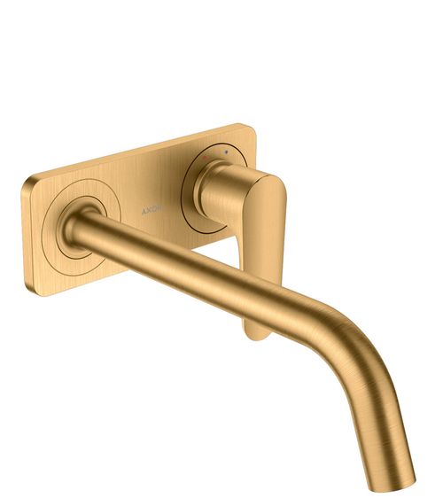 AXOR-HG-AXOR-Citterio-M-Einhebel-Waschtischmischer-Unterputz-fuer-Wandmontage-mit-Auslauf-227-mm-und-Platte-Brushed-Brass-34115950 gallery number 1